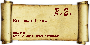 Reizman Emese névjegykártya
